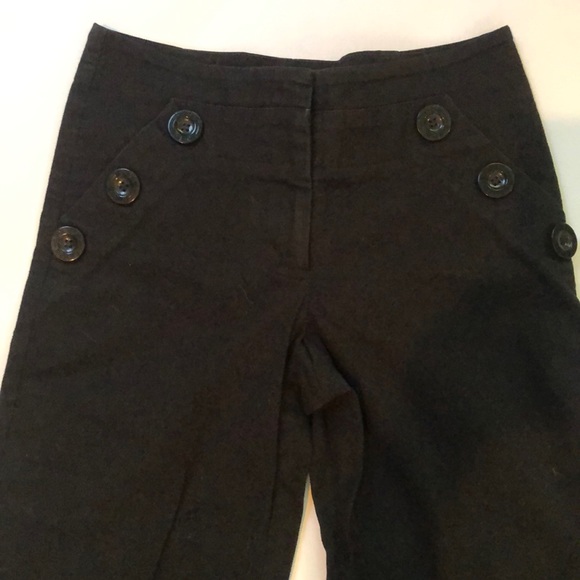 EUC bebe Black Cropped Sailor Pants Sz 0 - Picture 1 of 9